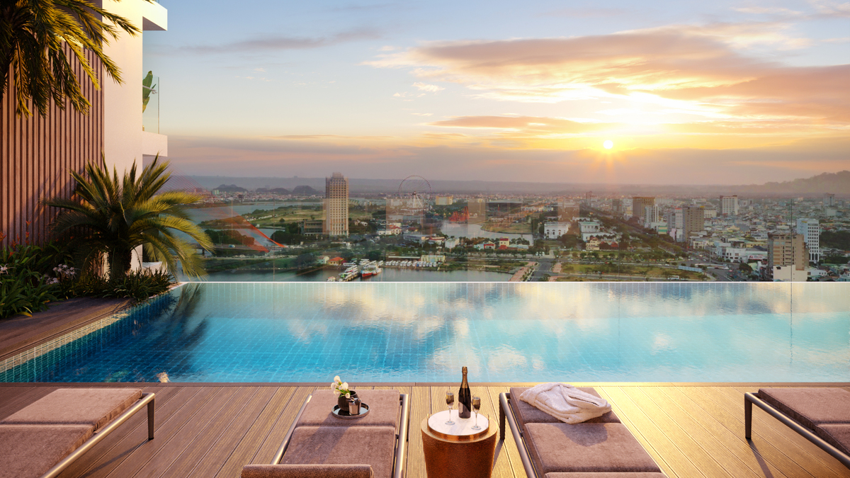 Tiện ích hồ bơi khối căn hộ ThaiGrand Casa Riva Đà Nẵng