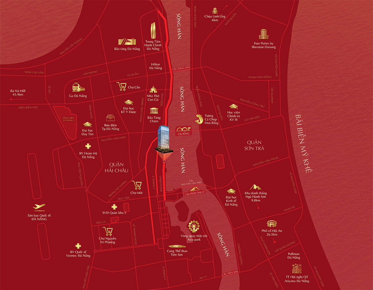 Vị trí Căn Hộ Chung Cư Cao Cấp ThaiGrand Casa Riva Đà Nẵng