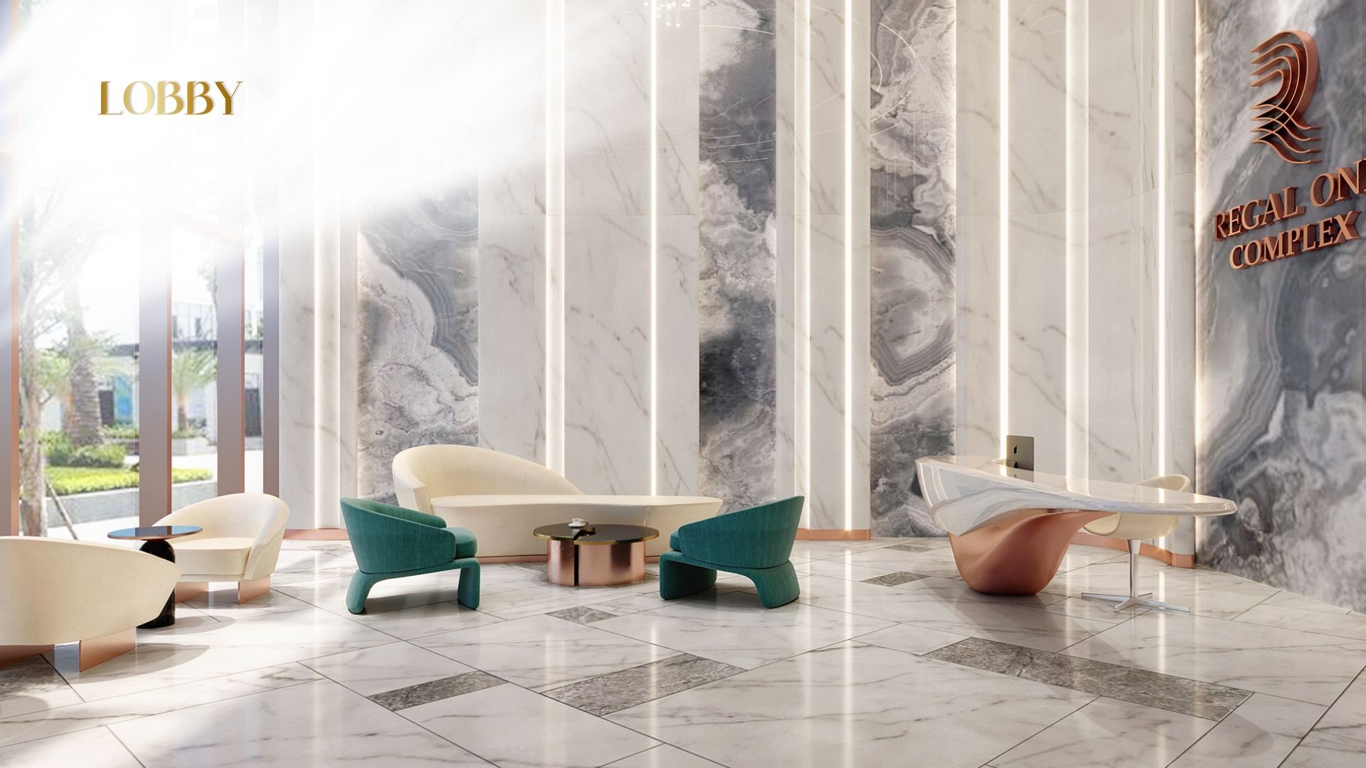 Khu vực lobby tại dự án Regal Complex